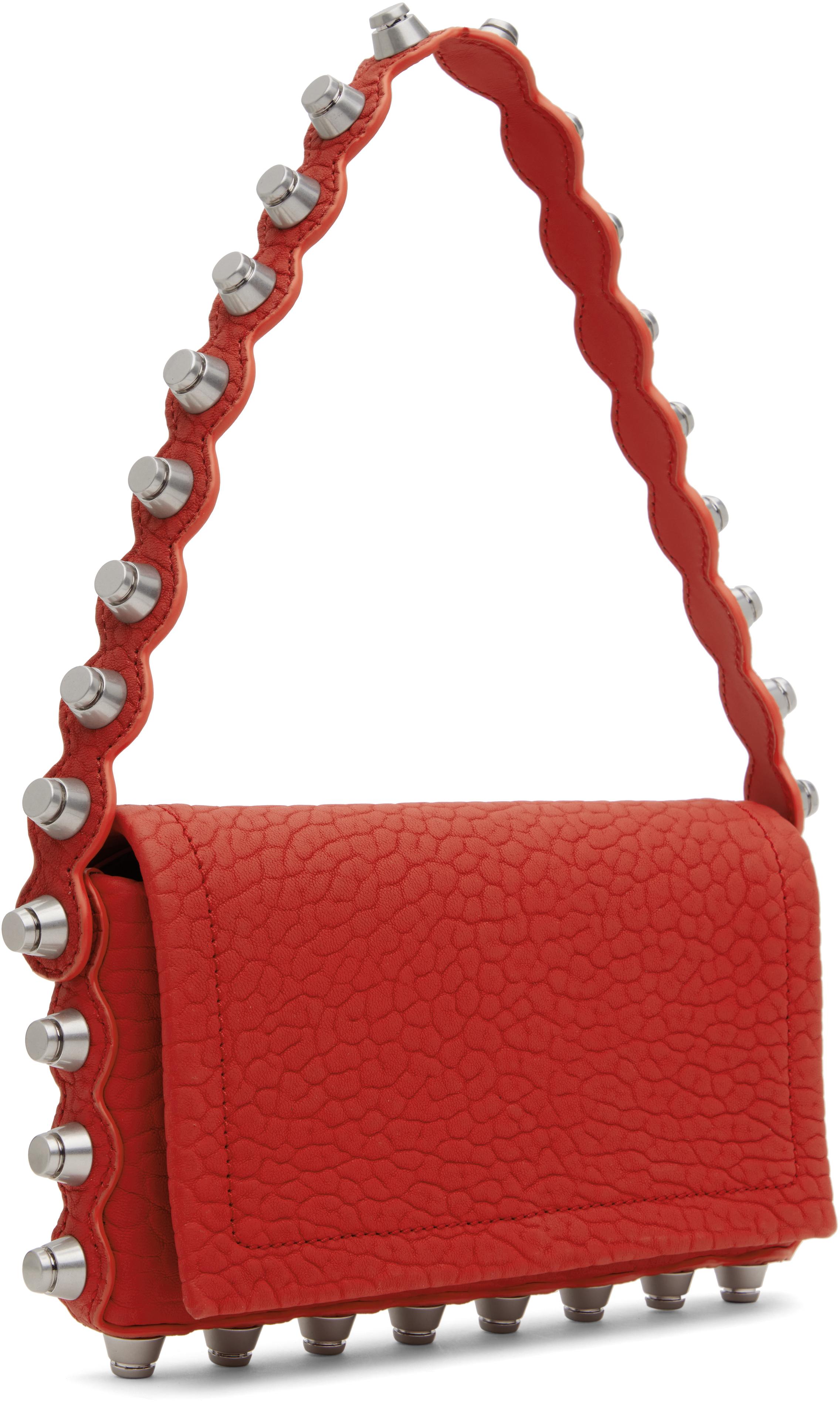 Alexander Wang ☆レッド Roz ウォレットバッグ Roz Wallet with Crossbody Strap in Leather in FIERY RED
