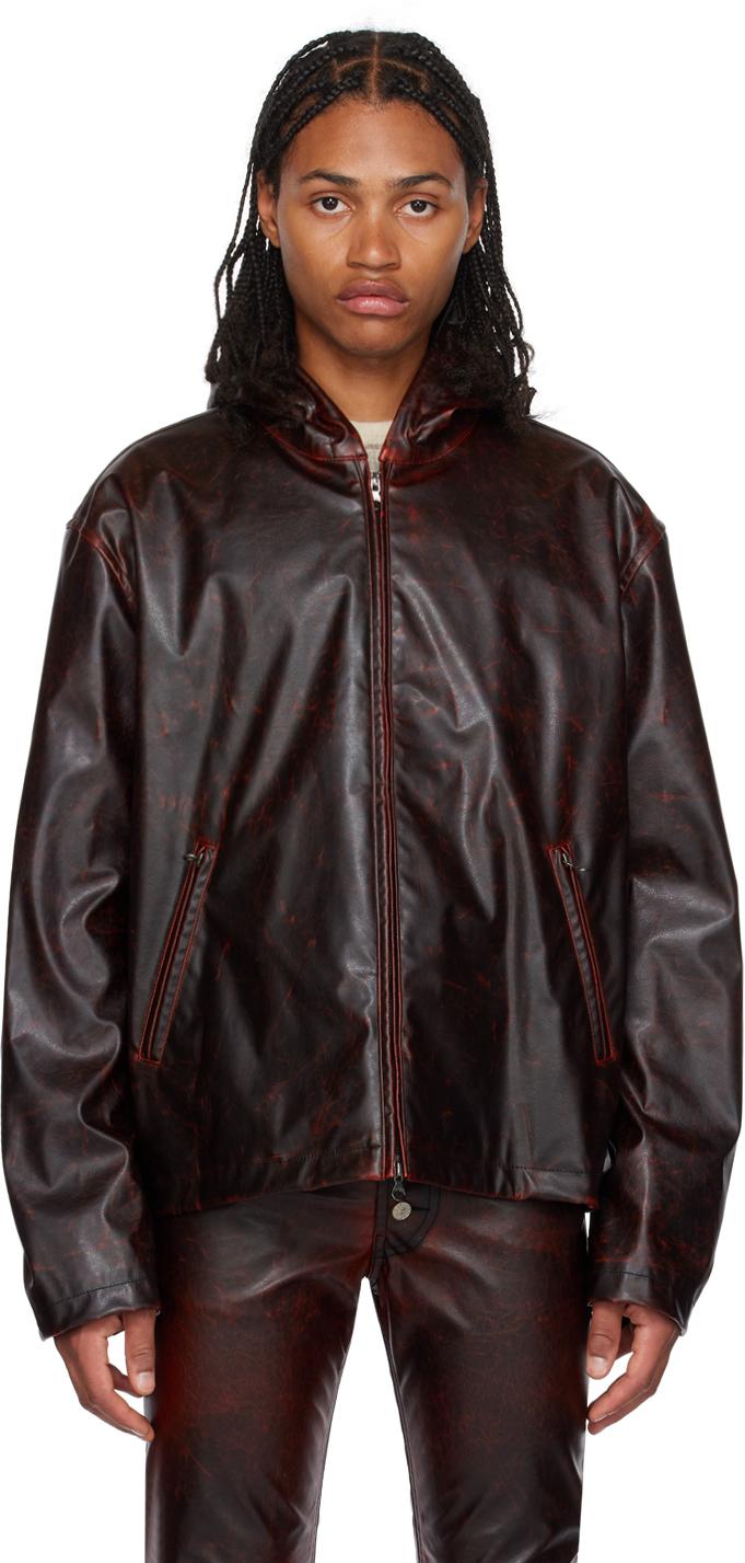 DIESEL Burgundy J ram Faux leather Jacket in Black for Men Lyst UK