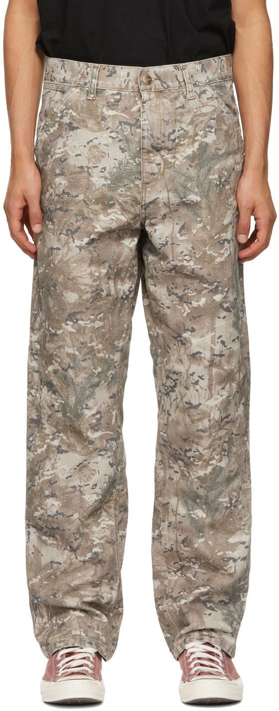Carhartt WIP Beige & Khaki Camo Single Knee Trousers in Natural for Men |  Lyst