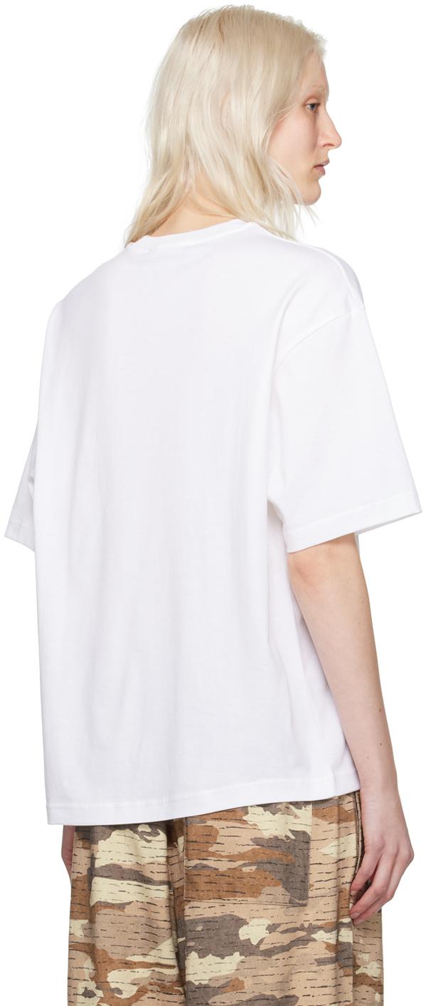Acne Studios レディース ホワイト I Face U Tシャツ トップス
