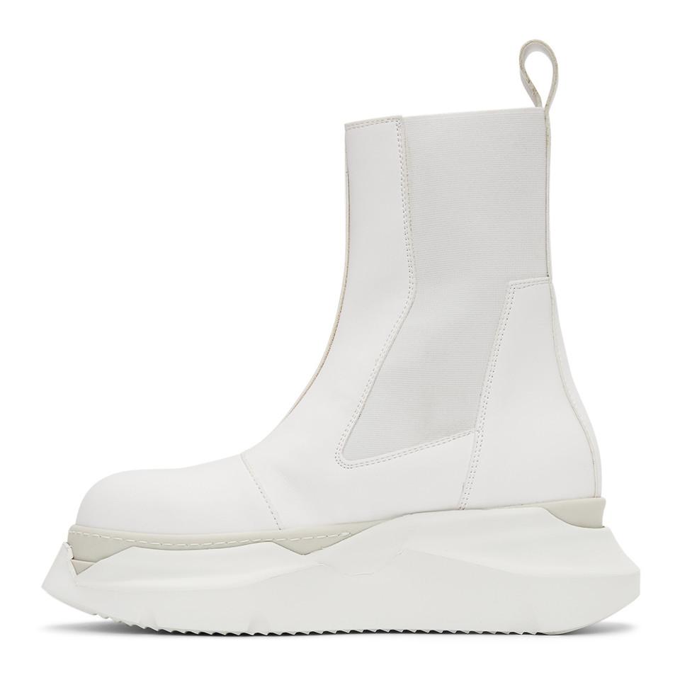 Rick Owens White Abstract Beetle Boots for Men | Lyst Canada