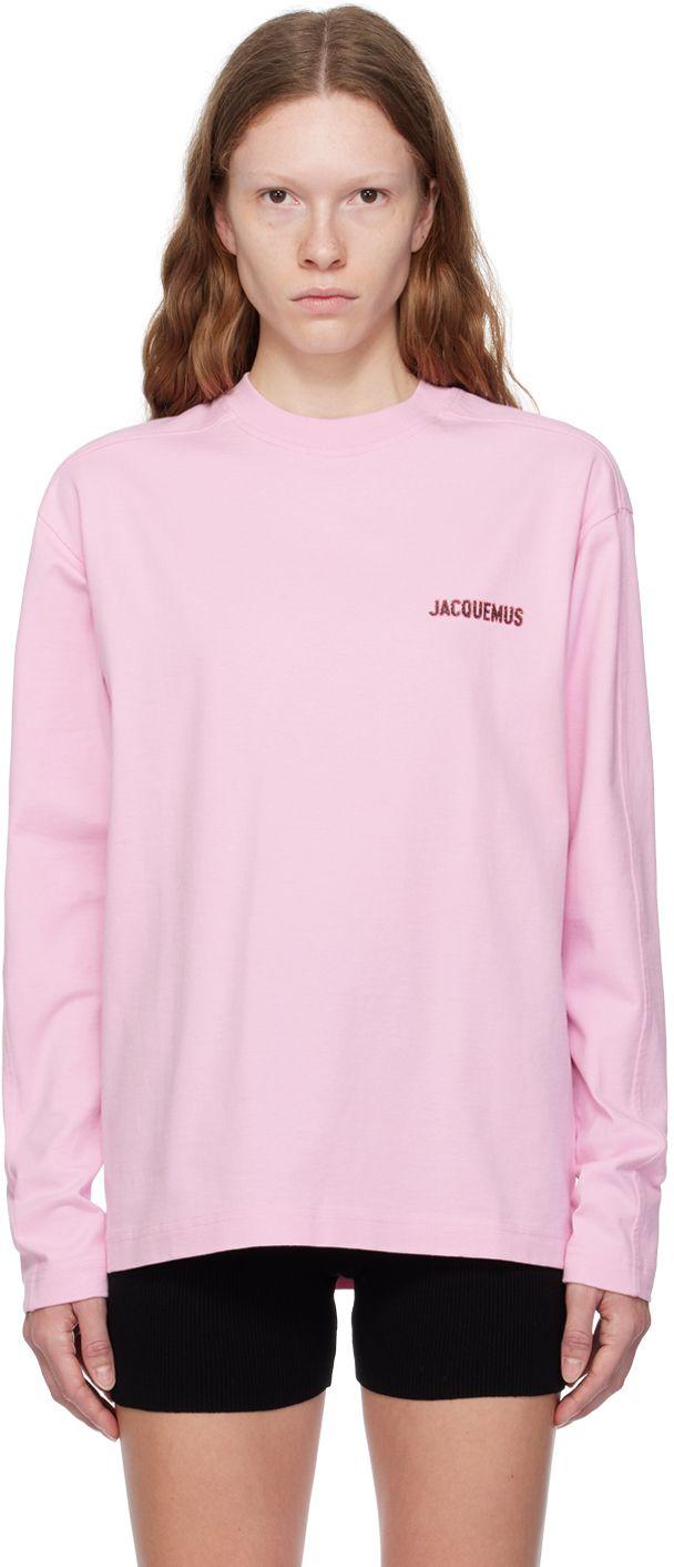 Jacquemus Grosgrain Logo T-shirt in Pink | Lyst