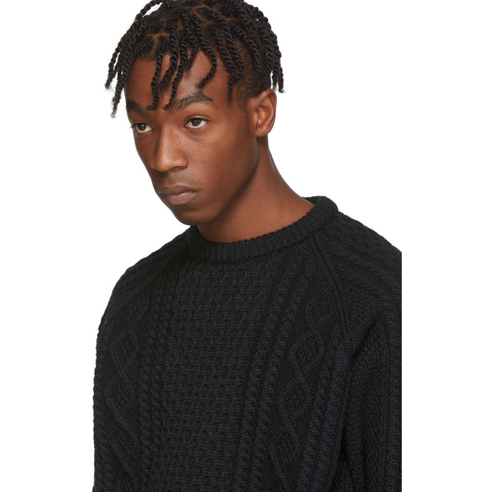 Noah Black Fisherman Sweater for Men | Lyst