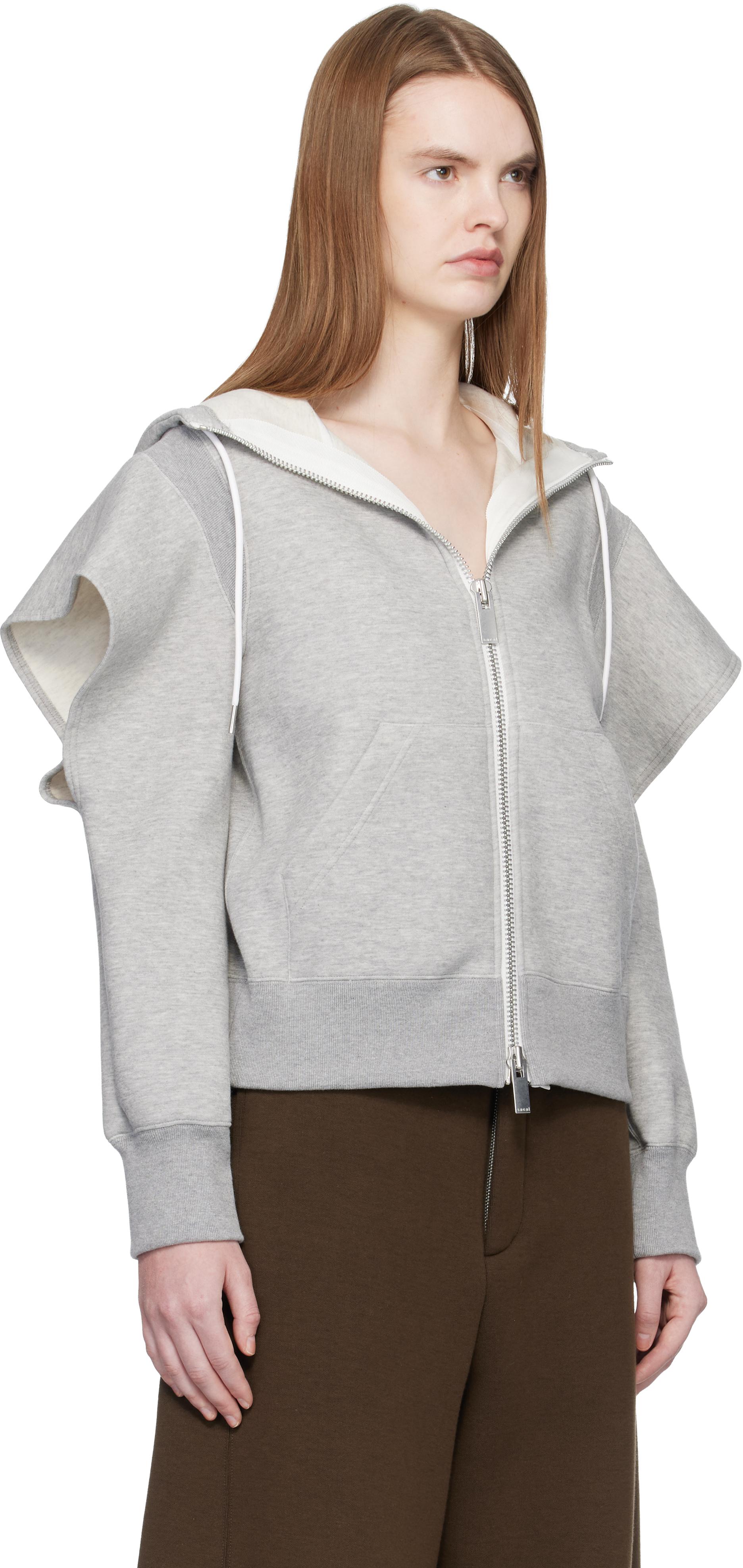 トップス Sacai women sweatshirt SACAI Puff Sleeve Zip Up Hoodie - Bergdorf Goodman