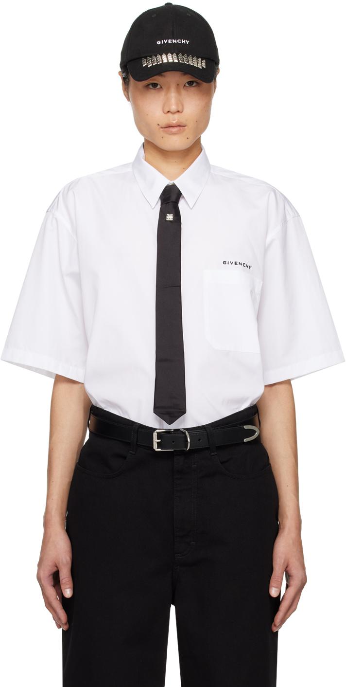 Givenchy メンズ ホワイト スプレッドカラー シャツ シャツ
