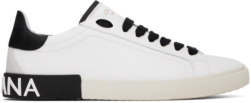 Dolce Gabbana Calfskin Portofino Vintage Sneakers in Black for Men Lyst Canada