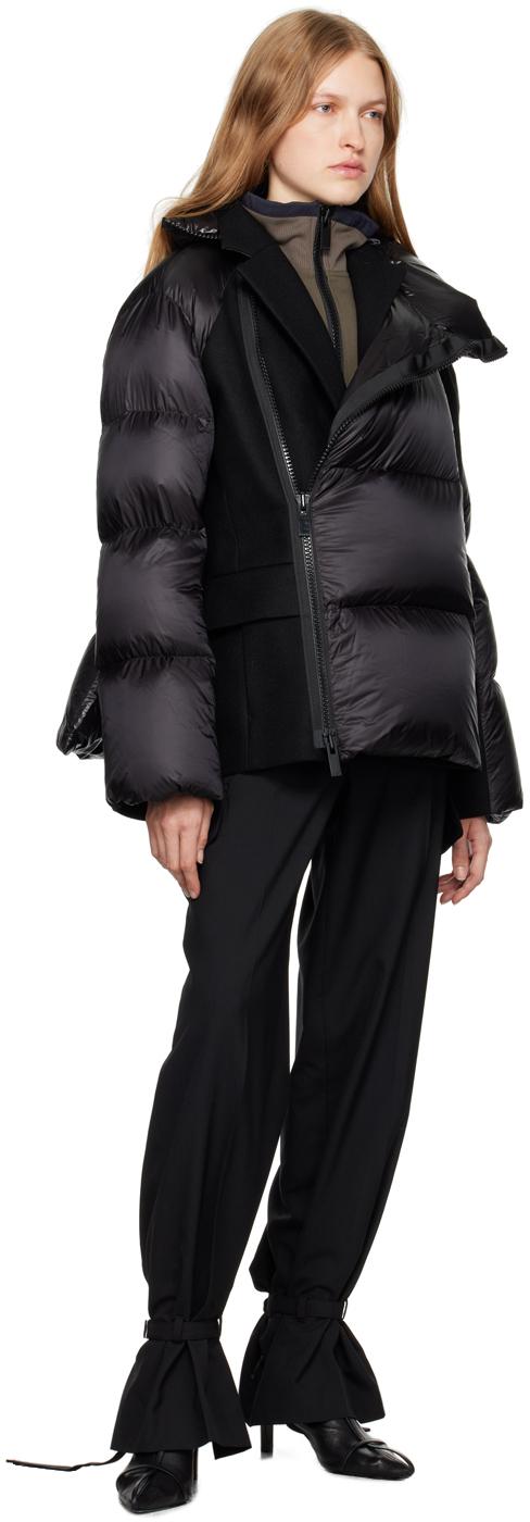 Sacai レディース ブラック パネル ダウンジャケット ジャケット
