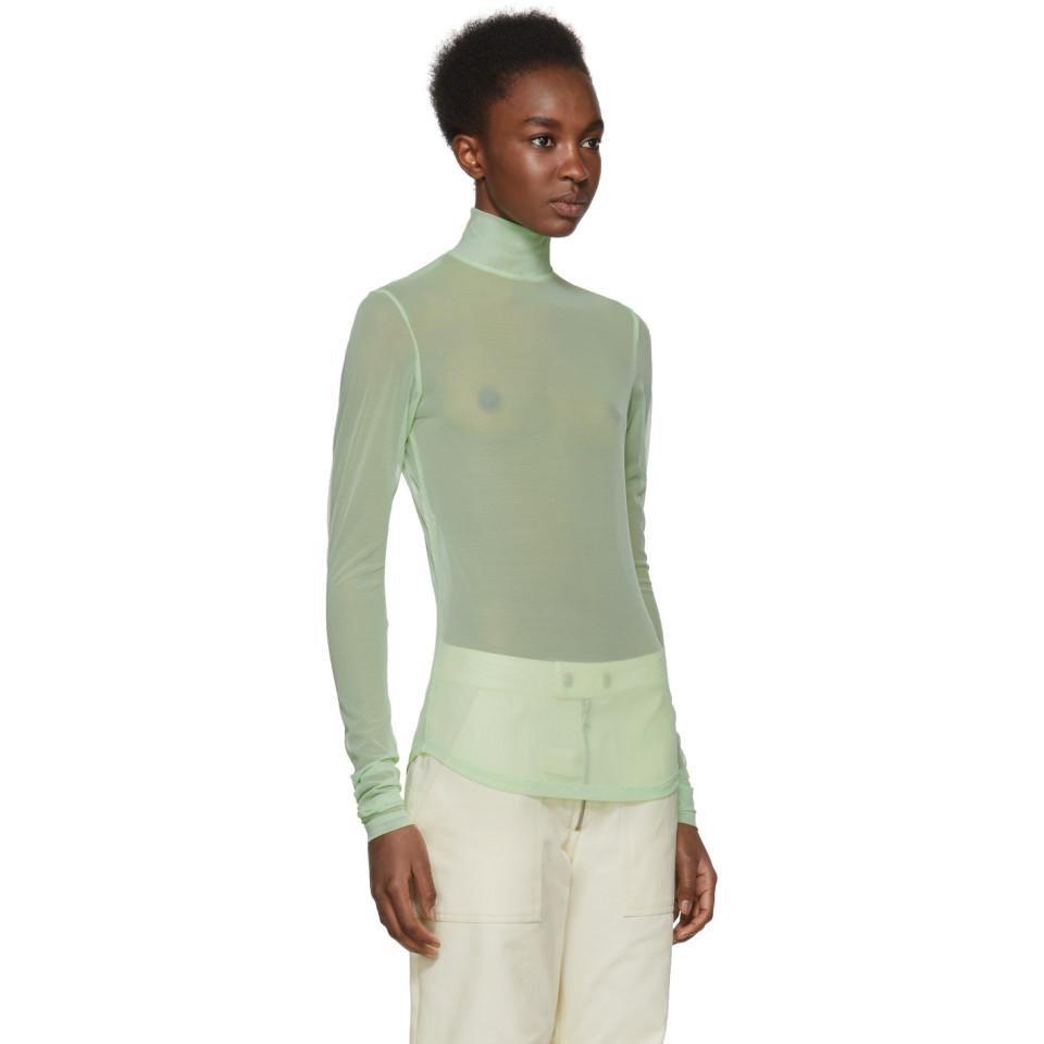 Nomia Green Mesh Turtleneck - Lyst