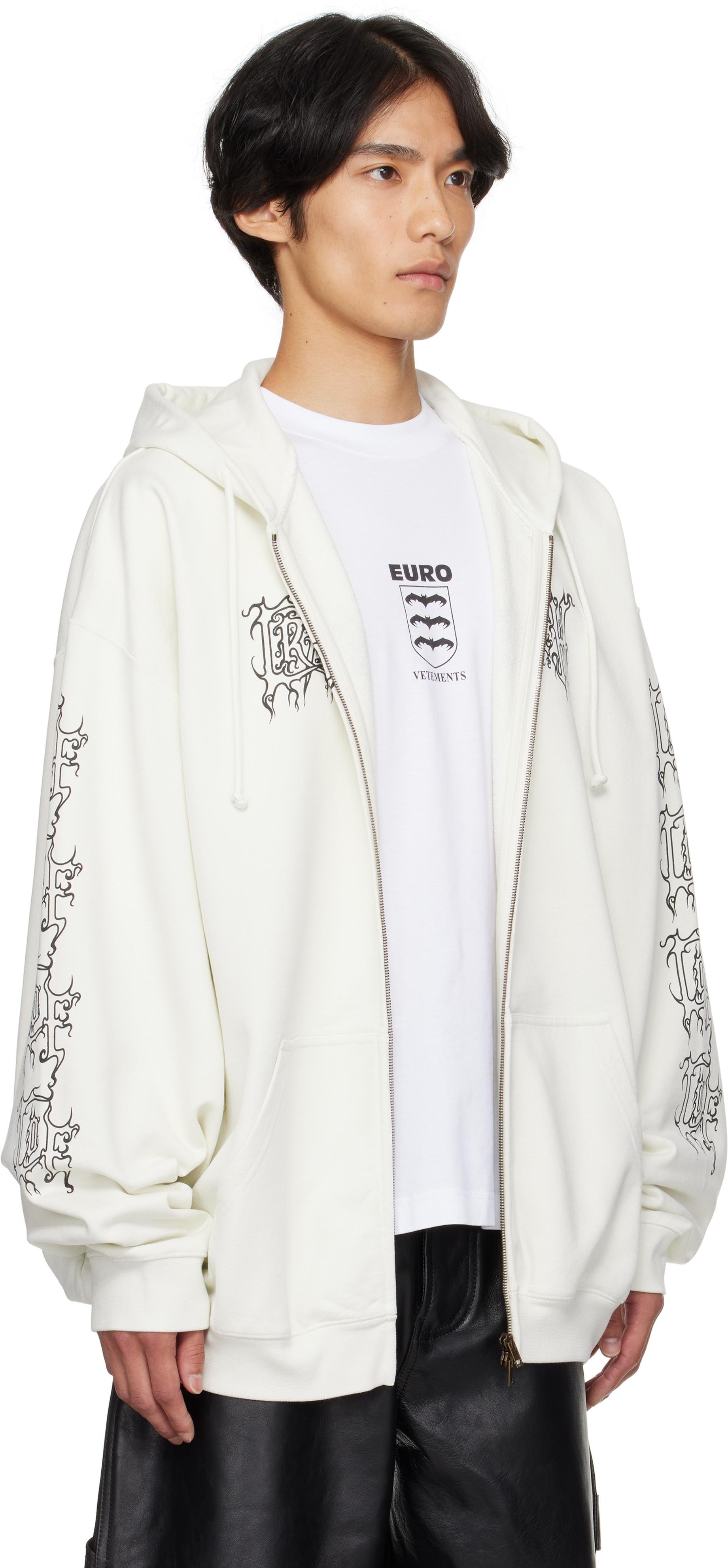 Vetements Off- Cradle Of Filth Logo Oversized Zip-Up Hoodie in 
