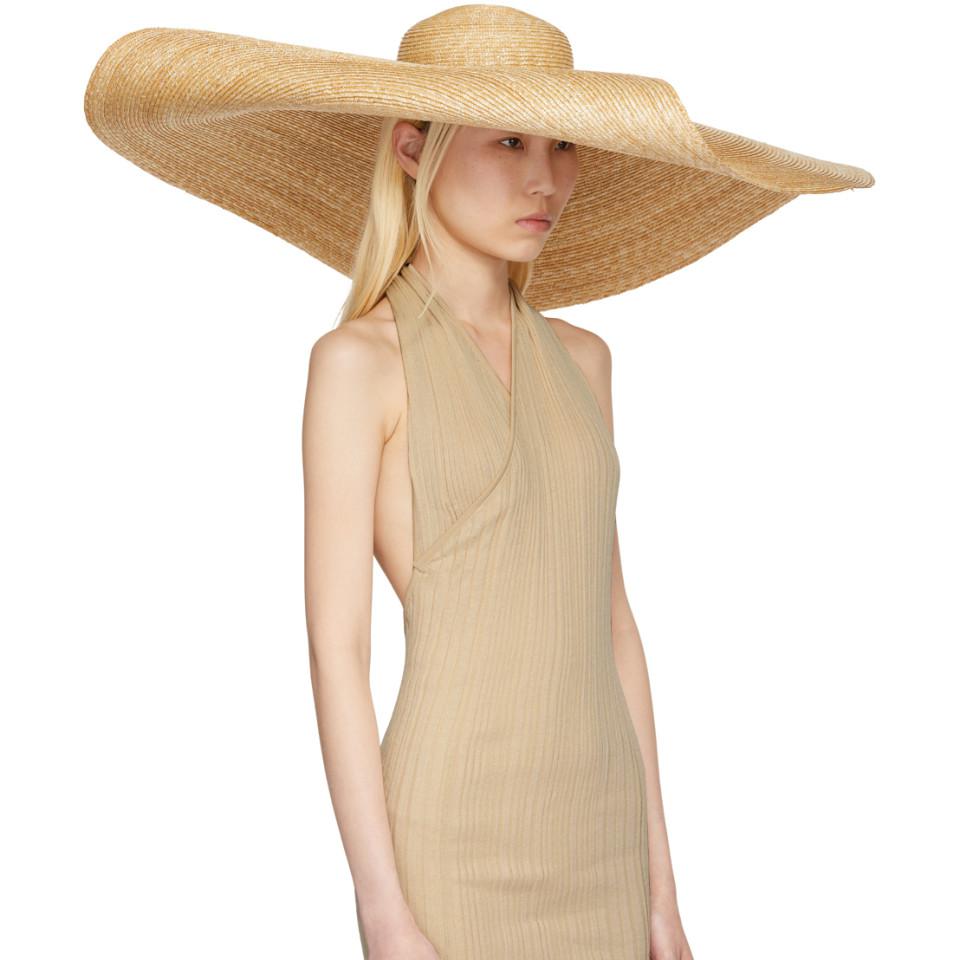 Jacquemus Beige Le Chapeau Bomba Hat in 