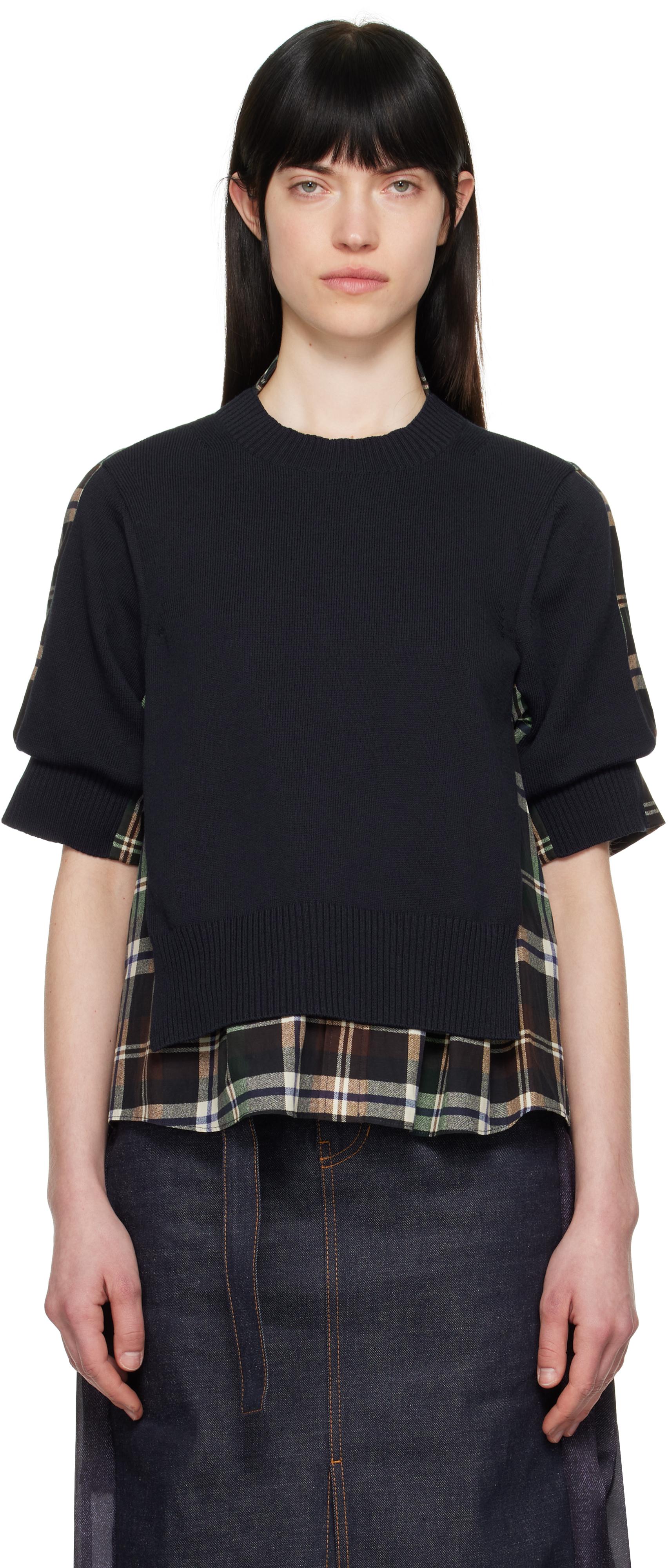 Sacai Plaid Knit Sweater Sacai サカイ Plaid Knit Pullover サイズ2