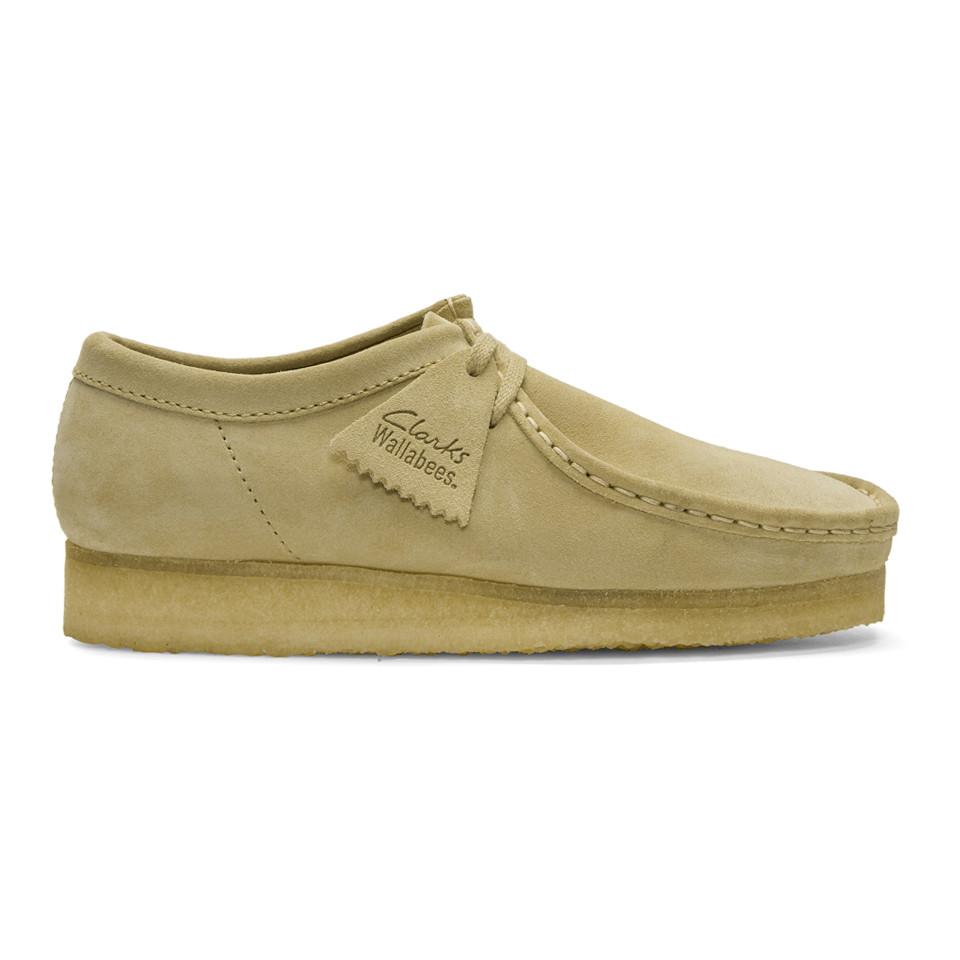 Clarks Beige Low Suede Wallabee Moccasins in Natural for Men - Lyst