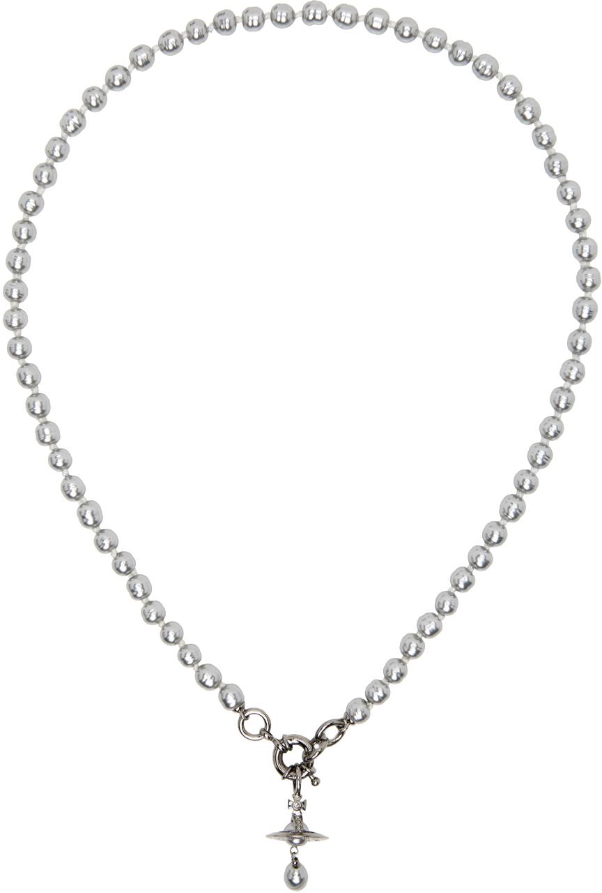 Vivienne Westwood Gray Pearl Aleksa Necklace in Natural for