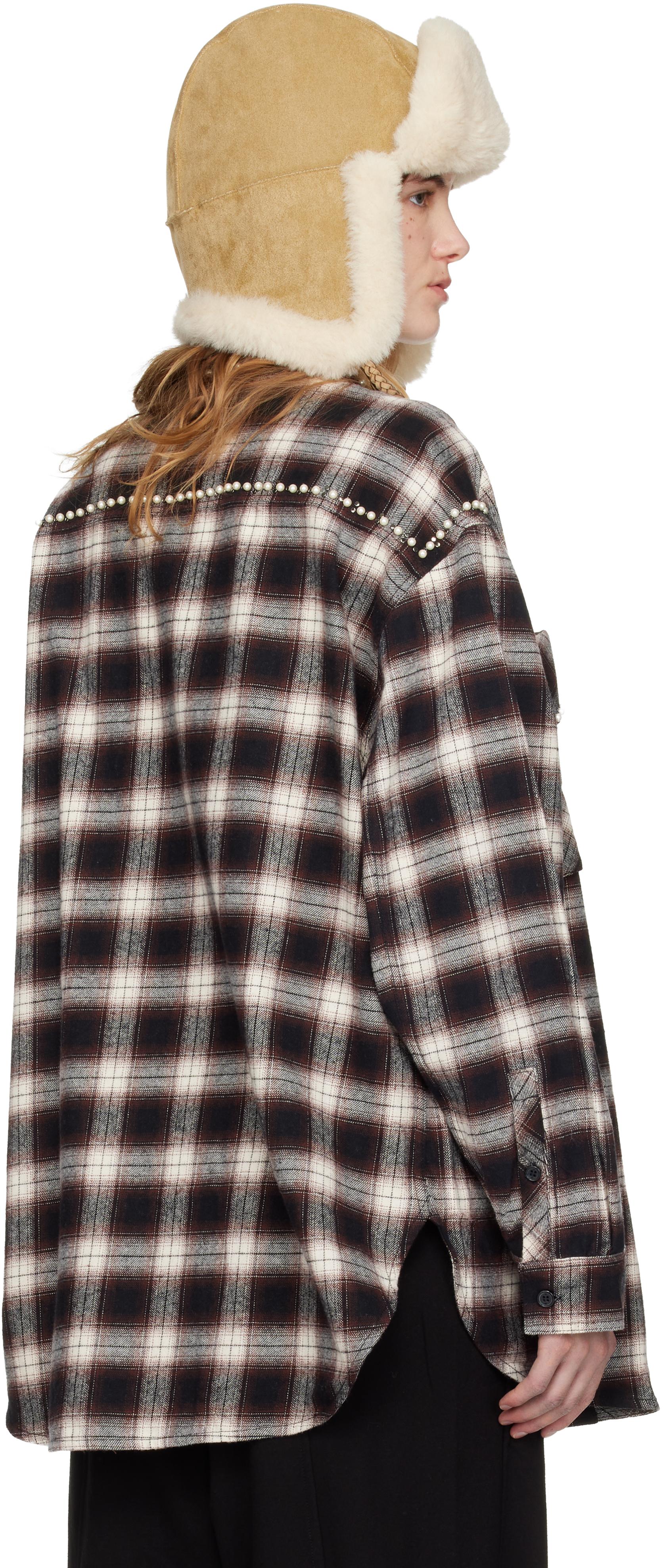 OPEN YY Beaded Pocket Shirt in Black | Lyst