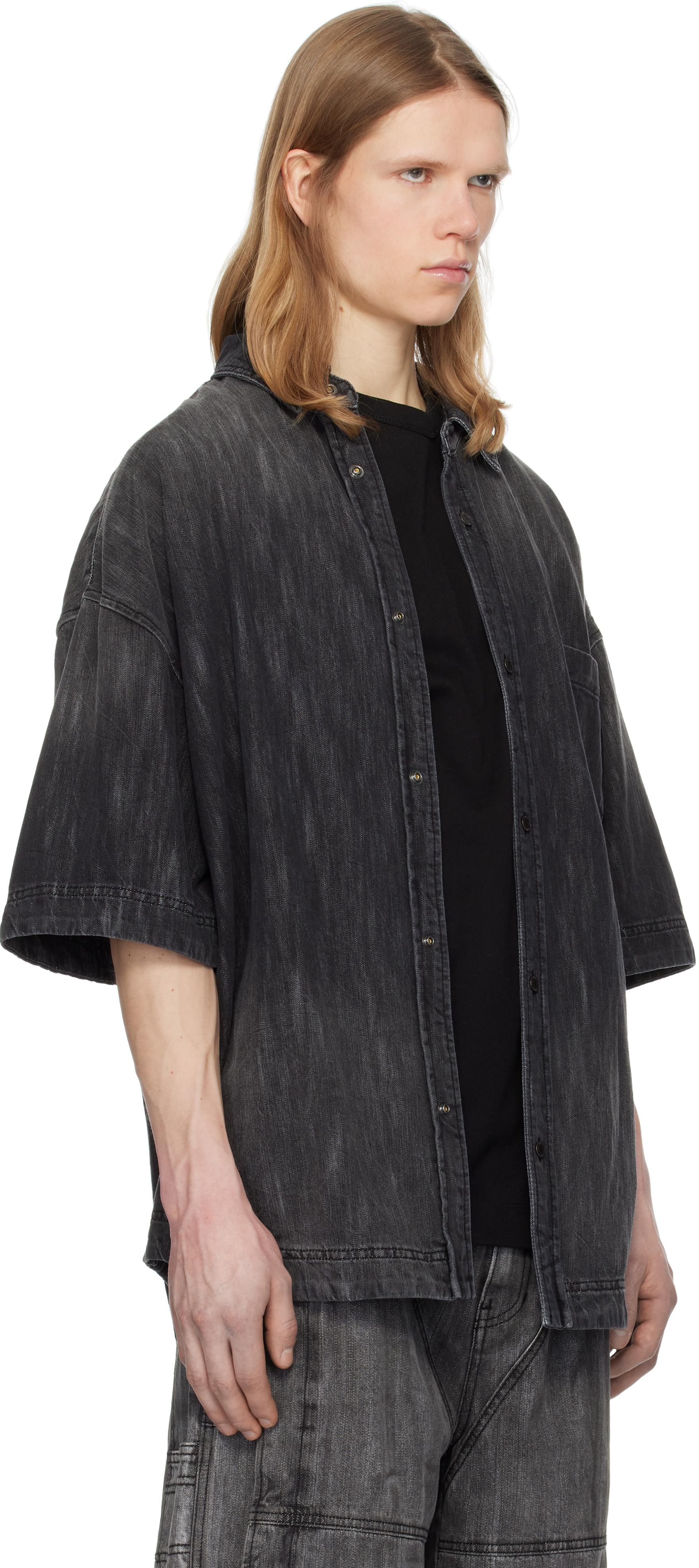 【新品】Juun.J ストライプ シャツ Juun.J Striped short-sleeve Shirt | White | FARFETCH