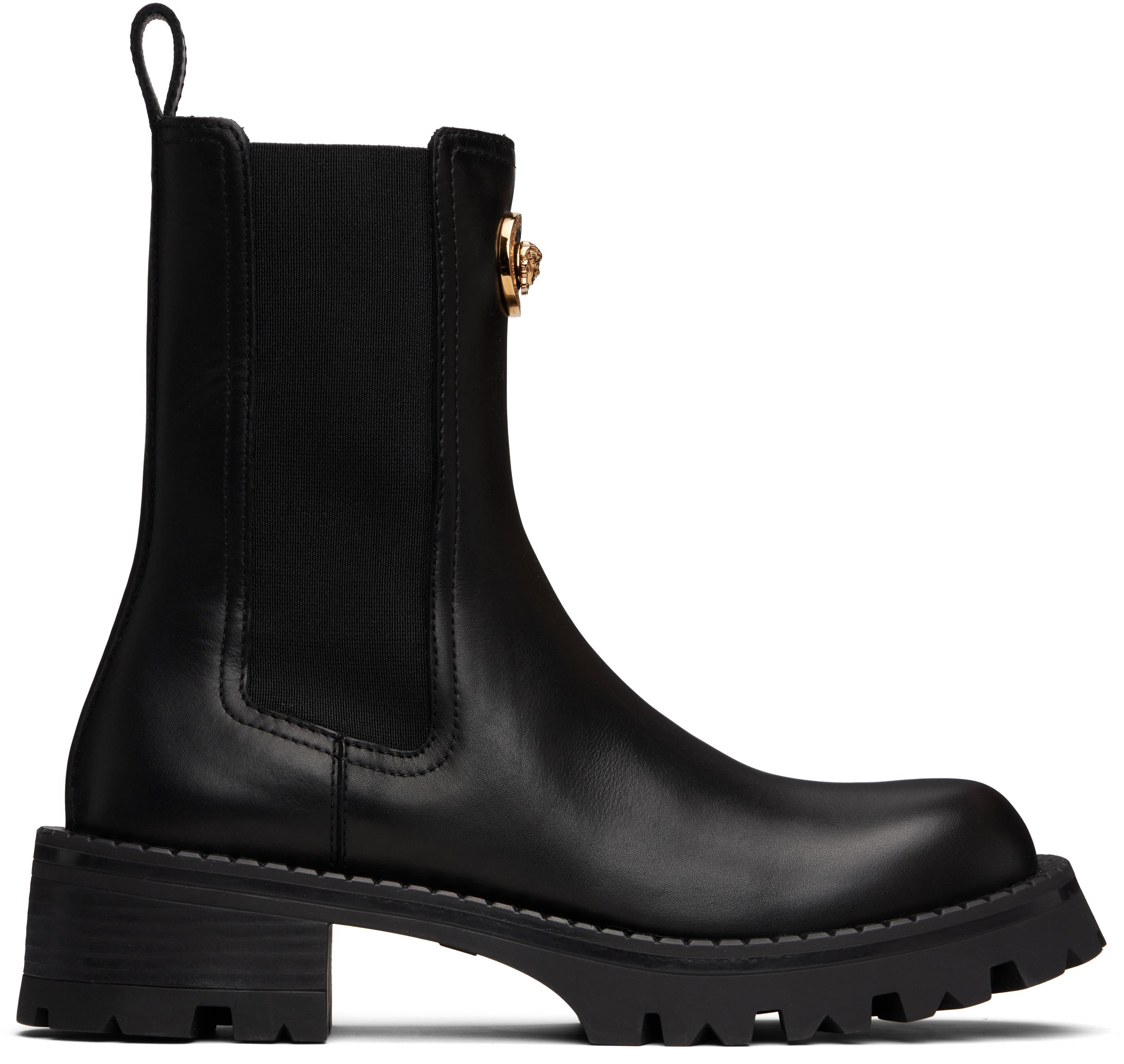 ショートブーツ・ブーティ VERSACE Woman Flat ankle boots Black 77VA3S5771570 899 VERSACE Woman Flat ankle boots Black 77VA3S5771570 899