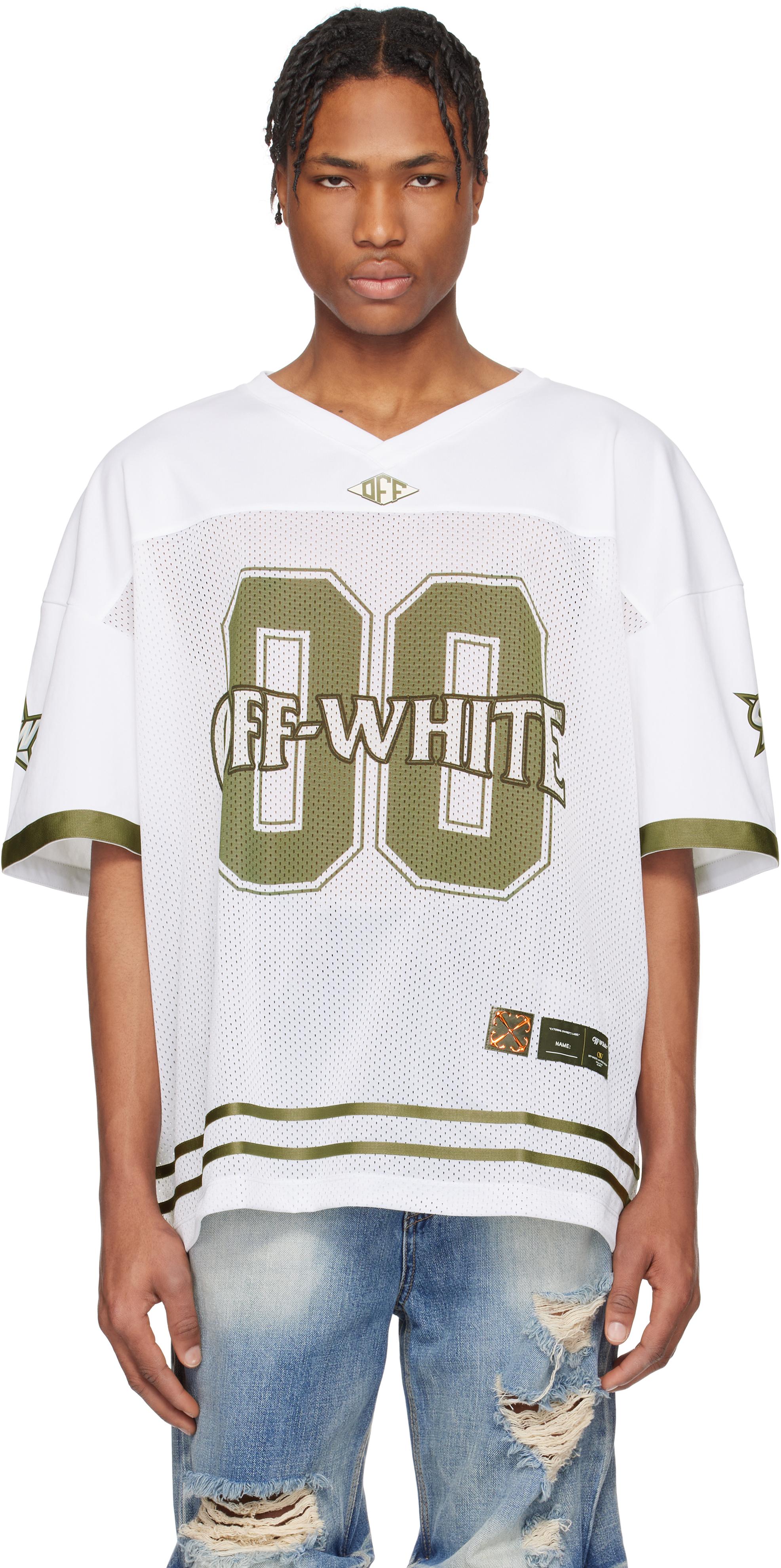 【関税込み】Off-White ブラック メッシュ アメフトジャージ Off-White: ブラック メッシュ アメフトジャージ | SSENSE 日本