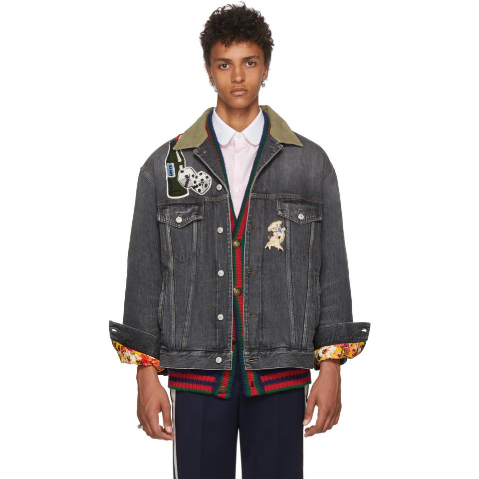 gucci black denim jacket