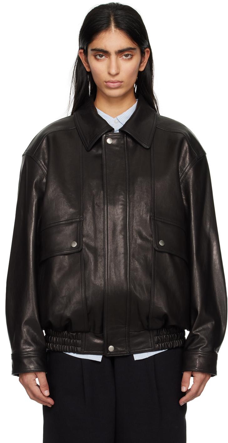 DUNST Oversized Leather Jacket in Black | Lyst