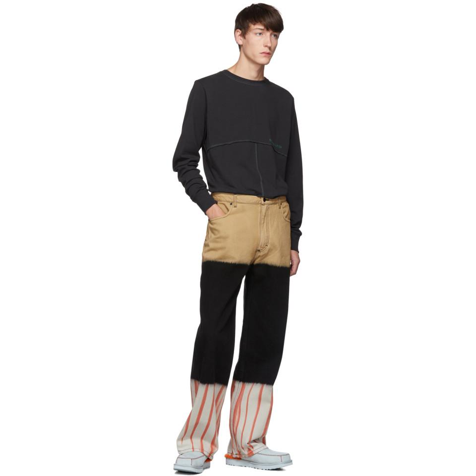 Wide Leg Tri-stacked Jeans for Men 