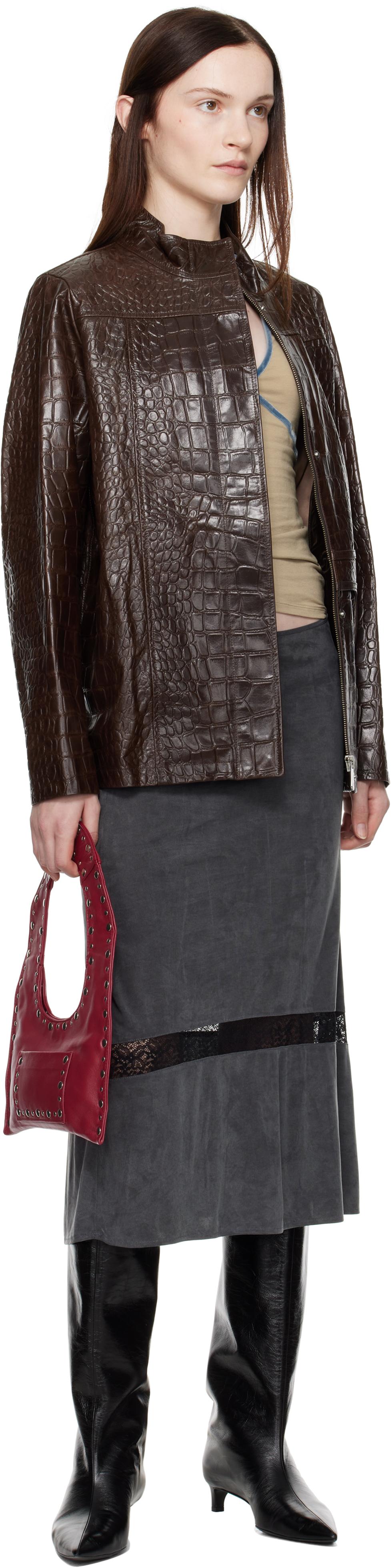 【関税込み】Saks Potts ブラウン Baba レザージャケット レディース Saks Potts レザージャケット | オンラインセールは