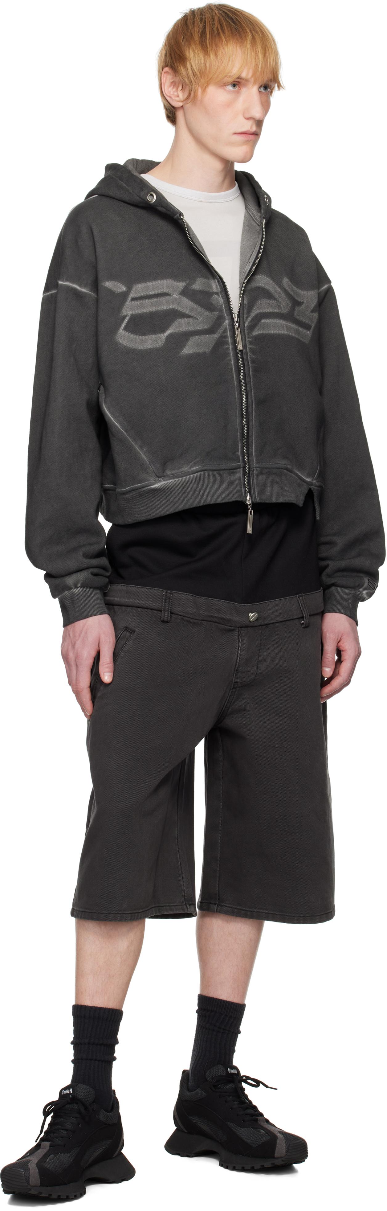 Spencer Badu Dyed Zipped Hoodie in Black for Men | Lyst