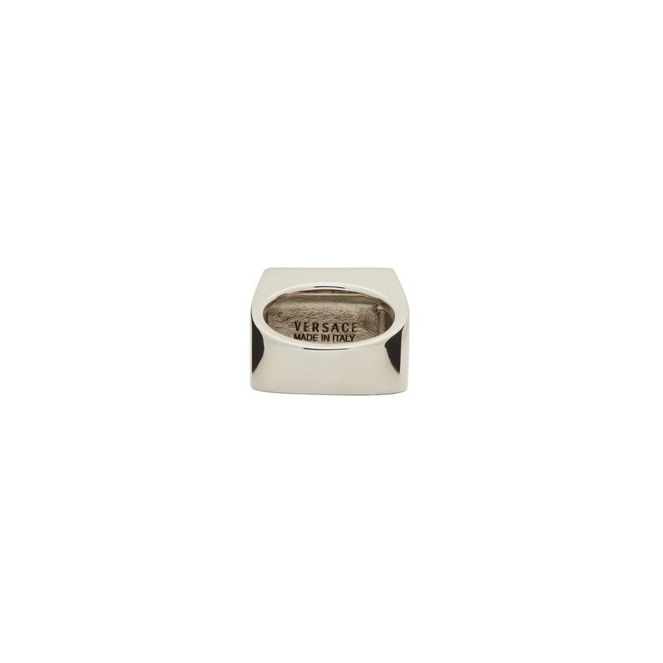 Versace Silver & Gold Square Medusa Ring in Metallic for Men Lyst