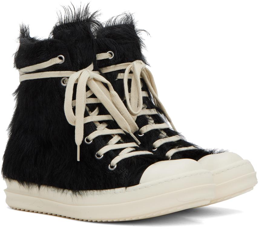 RICK OWENS Barre ヴィンテージ ファー スニーカー rick-owens-BlackMilkMilk-Fur-