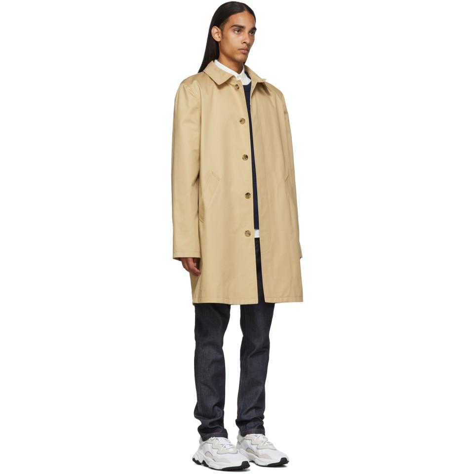 A.P.C. Cotton Beige Urban Mac Coat in Natural for Men - Lyst