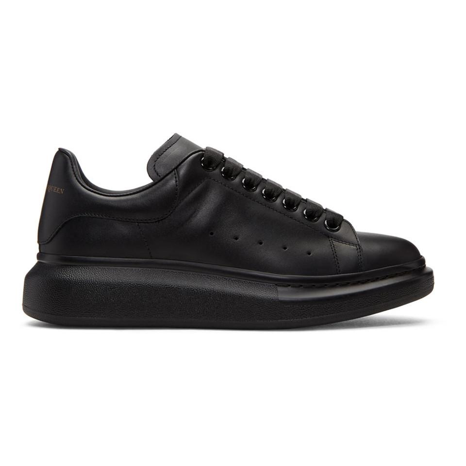 Alexander McQueen Oversized Leather Sneakers in Black for Men - Lyst