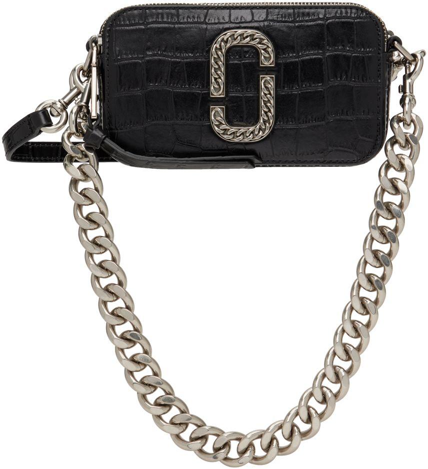 Marc Jacobs Black 'the Crocembossed Snapshot' Bag Lyst