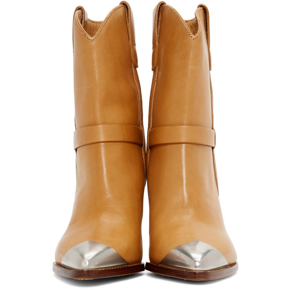 Isabel Marant Tan Lamsy Boots in Brown | Lyst