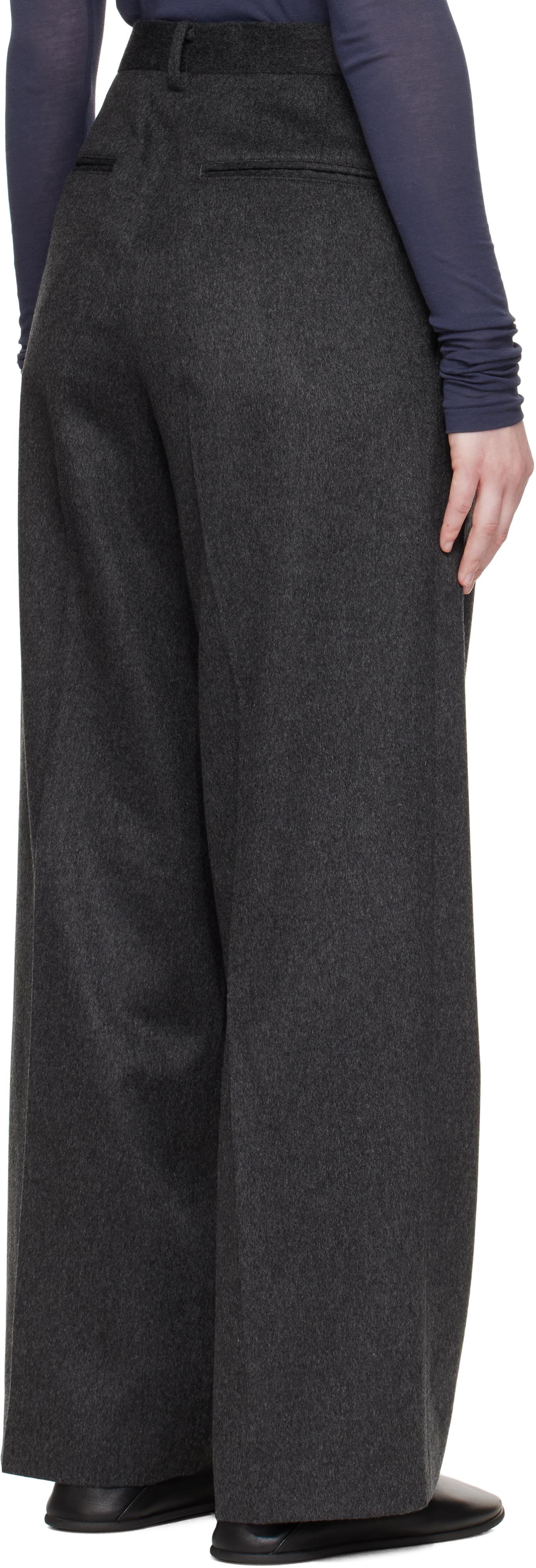 AURALEE Cashmere Moleskin Two-Tuck Trousers in Black | Lyst