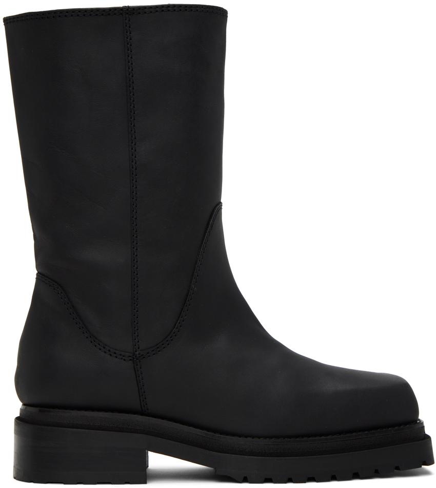【関税込み】Eckhaus Latta ブラック Mike チェルシーブーツ Eckhaus Latta: Black Mike Chelsea Boots | SSENSE 日本