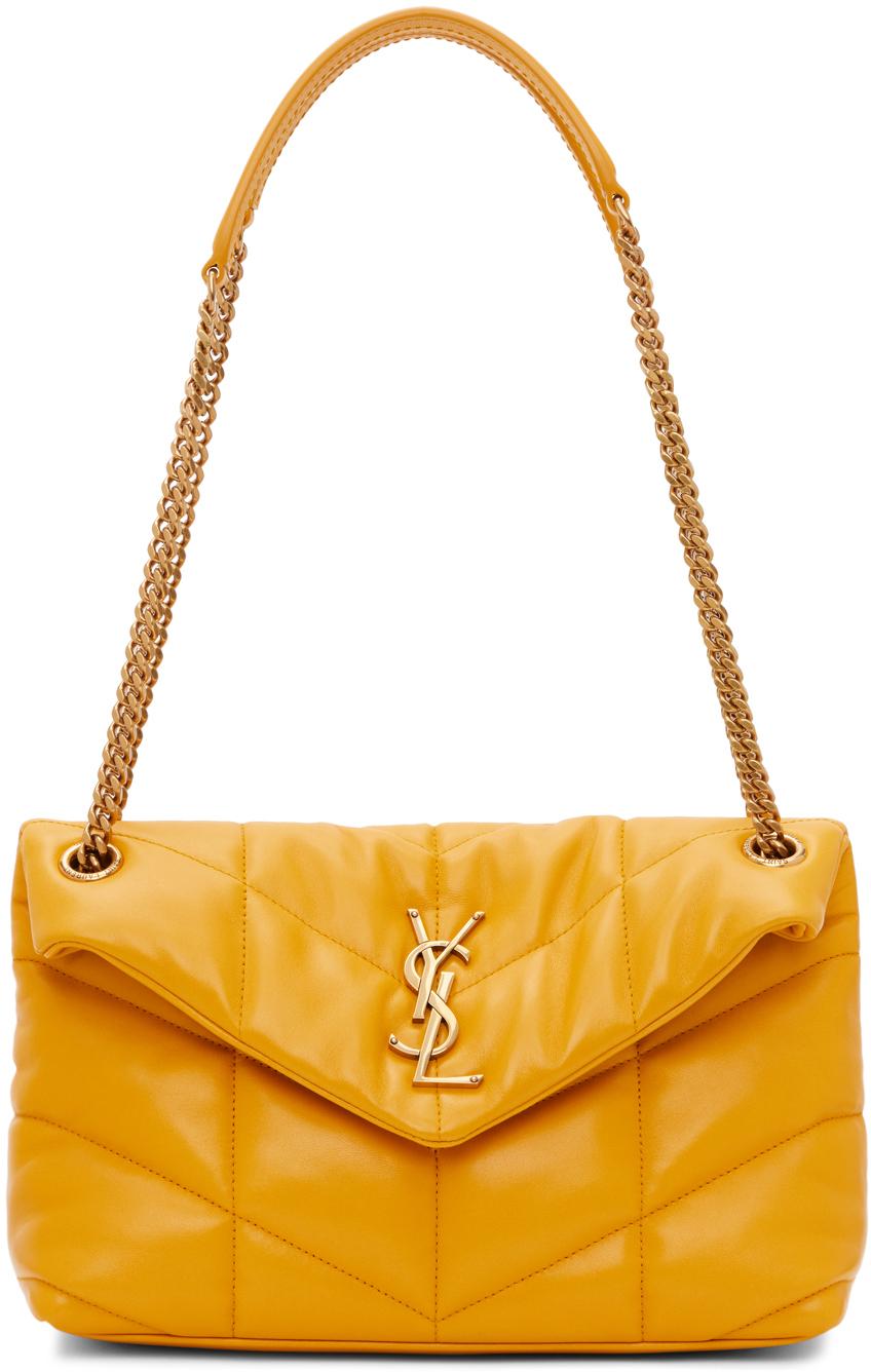 Saint Laurent Yellow Small Loulou Puffer Bag | Lyst
