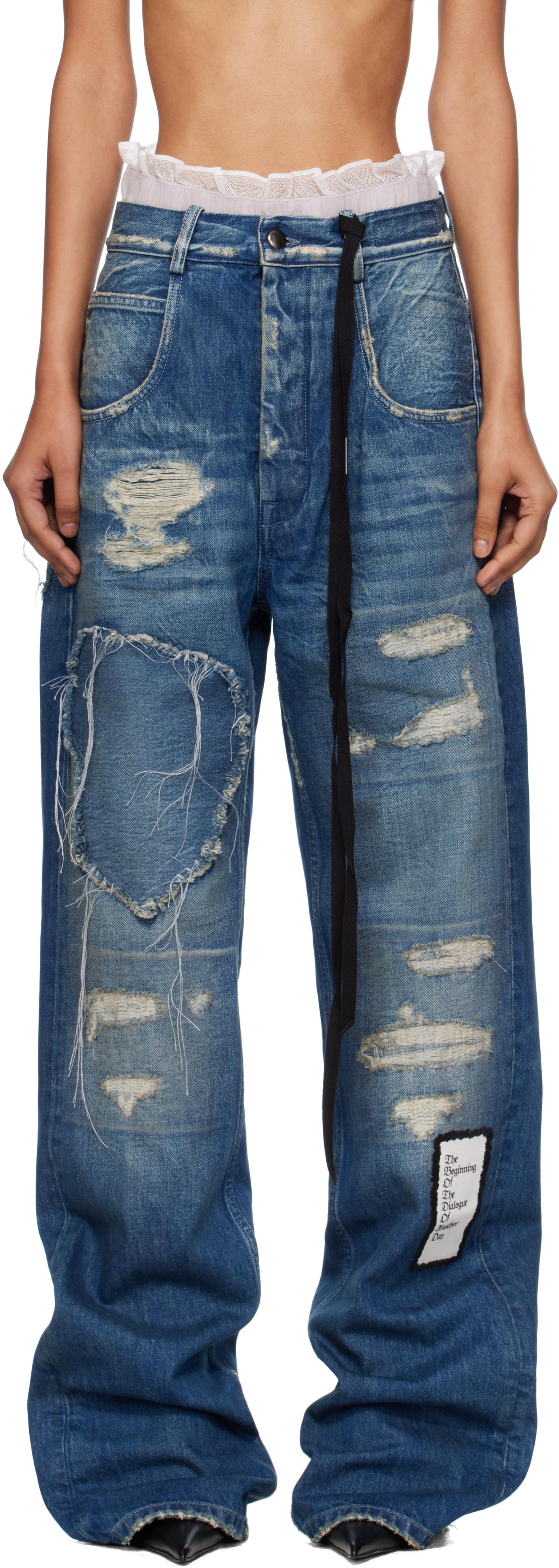 Ann Demeulemeester Claire 5 Pocket Comfort Jeans in Blue | Lyst
