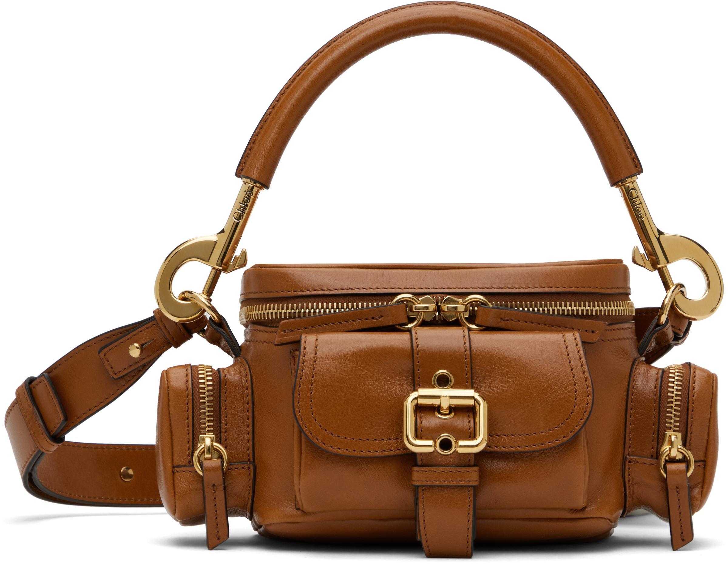 Chloé レディース ブラウン タン スモール カメラバッグ ショルダーバッグ