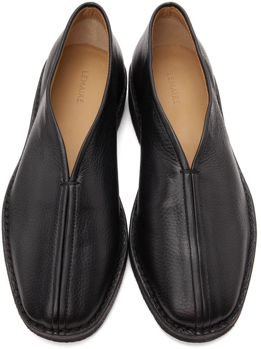 Lemaire Black Square Toe Loafers for Men | Lyst