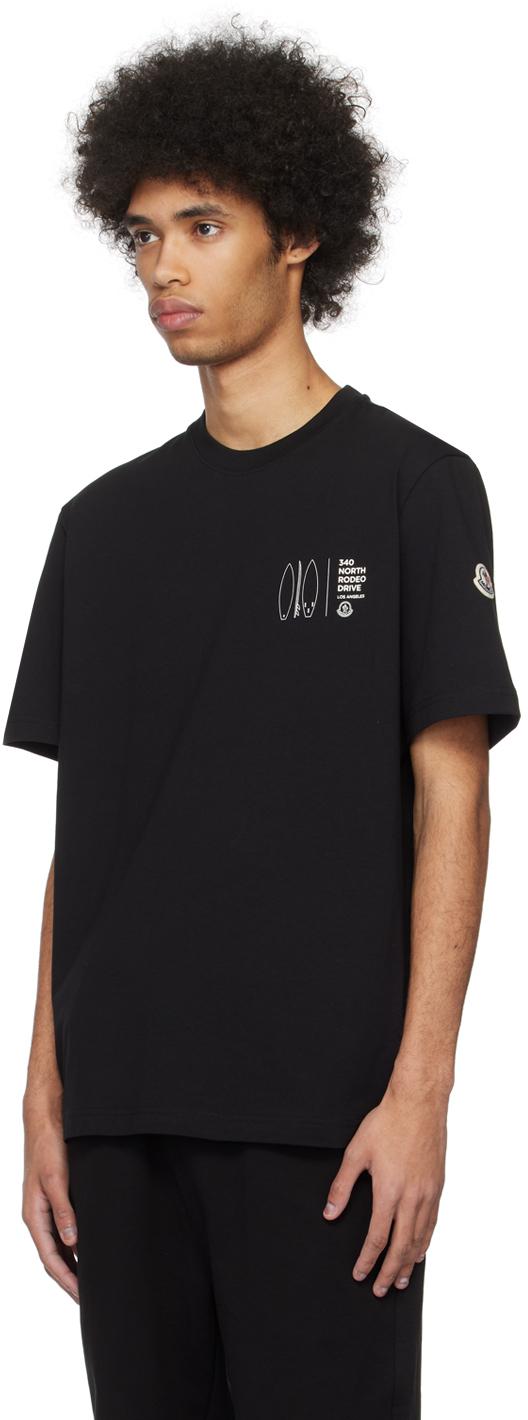 Moncler メンズ ブラック プリントtシャツ Tシャツ