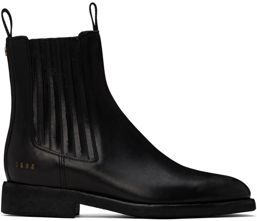Golden Goose Black Leather Chelsea Boots for Men Lyst