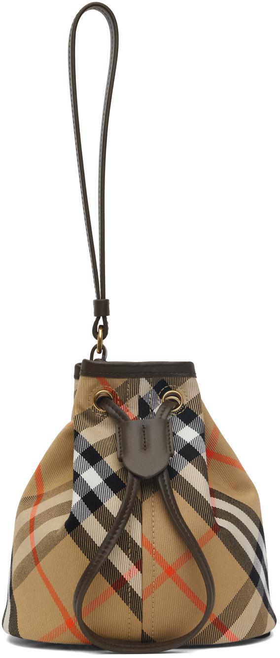 Burberry レディース ベージュ ミニ チェック ドローストリング