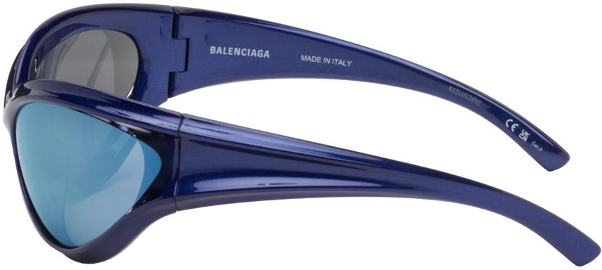 Balenciaga メンズ ブルー Dynamo ラウンドサングラス サングラス