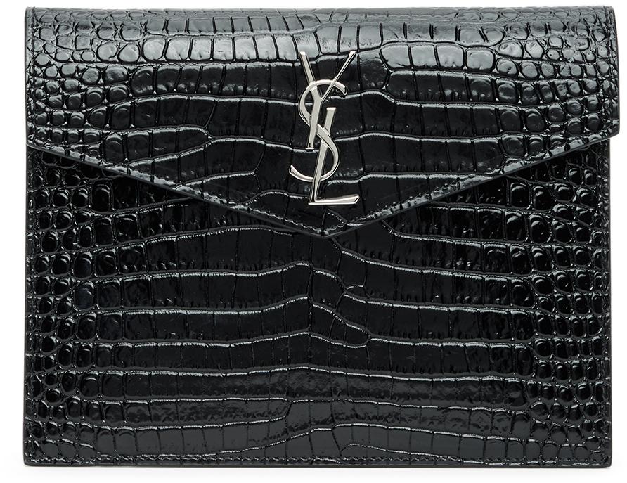 uptown calfskin leather envelope clutch