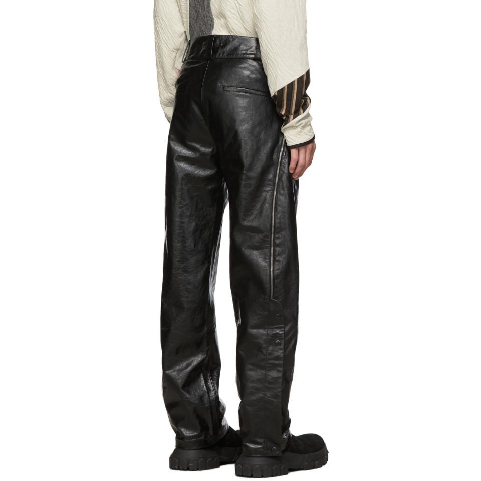 Kiko Kostadinov Black Leather Irene Trousers for Men | Lyst