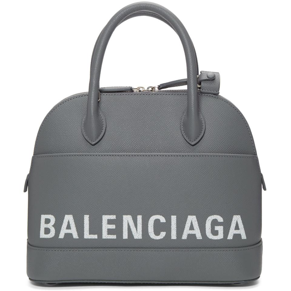Balenciaga Grey Small Ville Top Handle Bag in Gray | Lyst
