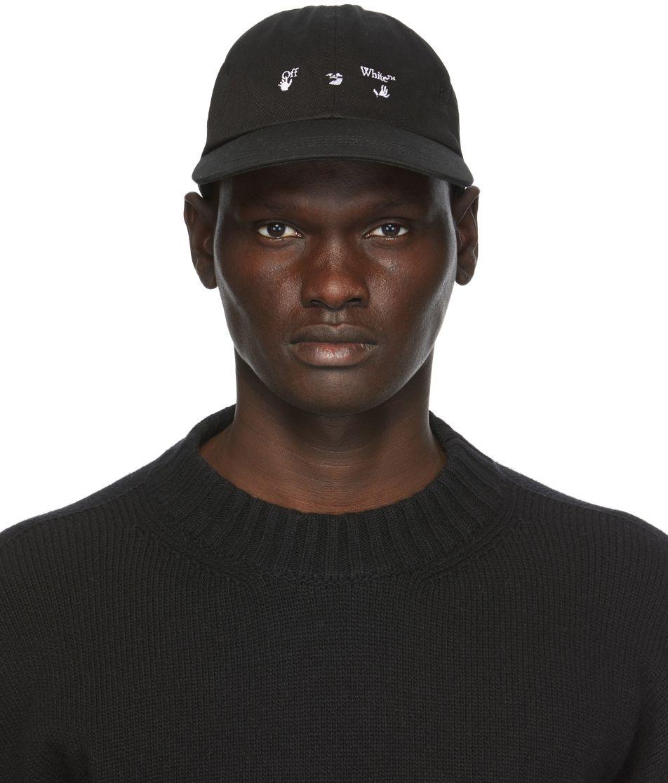 OffWhite c/o Virgil Abloh Off New Logo Ripped Baseball Cap in Black