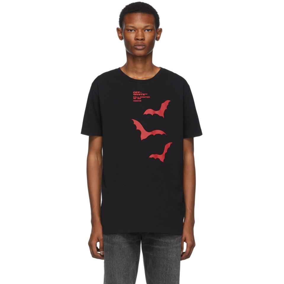 Off-White c/o Virgil Abloh Black And Red Bats Slim T-shirt for Men | Lyst