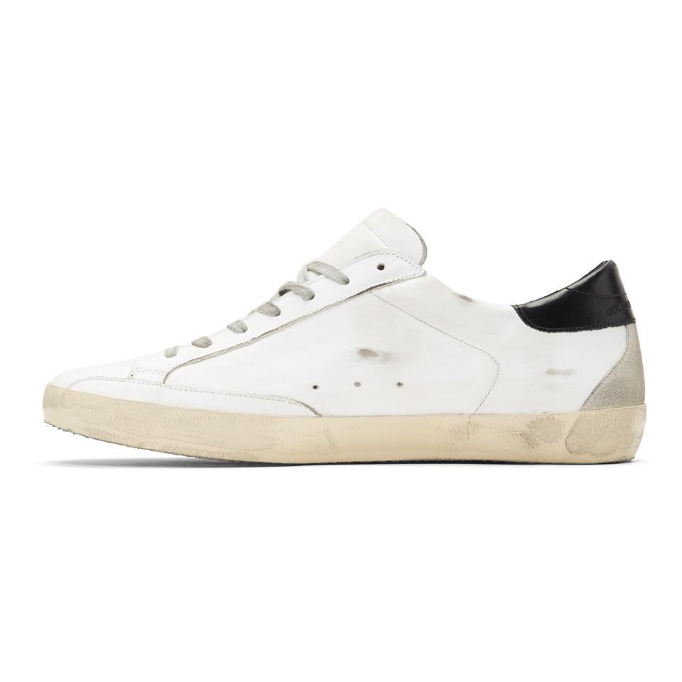 Golden Goose Leather White And Black Superstar Sneakers for Men - Lyst