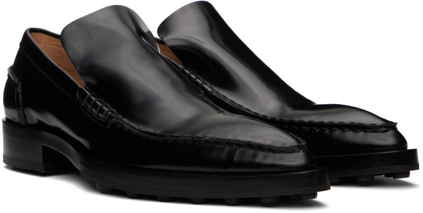 Jil Sander レディース ブラック レザー ローファー フラット