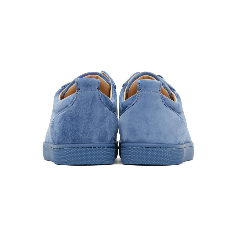 Christian Louboutin Suede Spikes in Blue for Men - Lyst